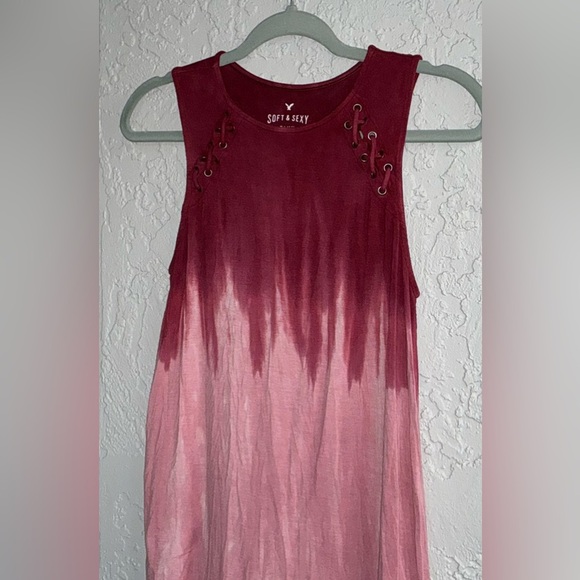 American Eagle Outfitters Soft & Sexy Burgundy to Pink Ombre Tank Top - Picture 4 of 9
